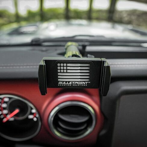حامل الهاتف الخلوي Bulletpoint Dash Mount متوافق مع 2018-2023 Jeep Wrangler JL (NOT 4xe) و2020-2023 Gladiator Single Ball Mount متوافق مع هاتف iPhone Android الذكي (جانب الركاب) in Kuwait