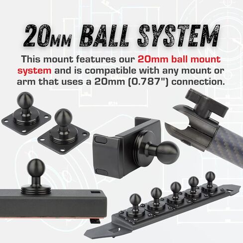 حامل الهاتف الخلوي Bulletpoint Dash Mount متوافق مع 2018-2023 Jeep Wrangler JL (NOT 4xe) و2020-2023 Gladiator Single Ball Mount متوافق مع هاتف iPhone Android الذكي (جانب الركاب) in Kuwait