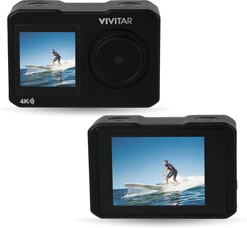 مجموعة كاميرا Vivitar EIS 4K 30FPS بدقة 12 ميجابكسل، كاميرا جسم مقاومة للماء 30 مترًا، حافظة مقاومة للماء، بث واي فاي للهاتف، مع خوذة وحامل دراجة، بطاقة ذاكرة 32 جيجابايت in Saudi Arabia