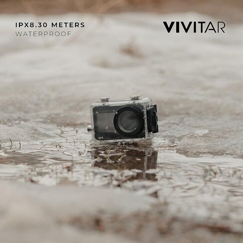 مجموعة كاميرا Vivitar EIS 4K 30FPS بدقة 12 ميجابكسل، كاميرا جسم مقاومة للماء 30 مترًا، حافظة مقاومة للماء، بث واي فاي للهاتف، مع خوذة وحامل دراجة، بطاقة ذاكرة 32 جيجابايت in Saudi Arabia