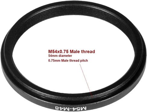 HAPPYTOPSTAR Metal M54 to M48 Male to Female 54mm 0.75mm Thread Pitch to 48mm M54-M48 Step-Down Coupling Ring Adapter for Lens Filter Telescope in Saudi Arabia