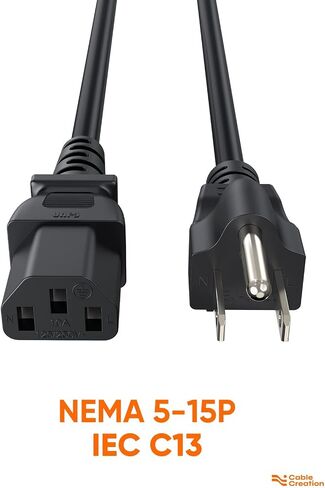 CableCreation 2-Pack 1 Foot NEMA 5-15P to IEC 320 C13 Universal Power Cord in Saudi Arabia