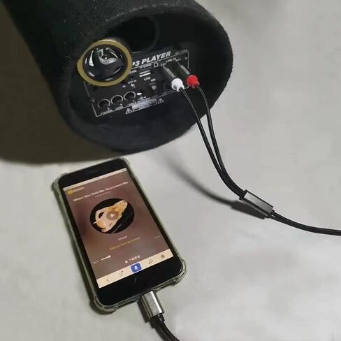 كابل صوت DUOYUTING RCA، هاتف iOS إلى 2 محول صوت ستيريو RCA ذكر لهاتف iPhone/صندوق الصوت/مكبر الصوت/المسرح المنزلي وما إلى ذلك. (3.4 قدم) in Kuwait