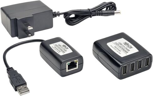 Tripp Lite 4 منافذ USB 2.0 أكثر من مجموعة محور التوسيع Cat5/Cat6، جهاز الإرسال والاستقبال (B203-104-PNP) in Saudi Arabia