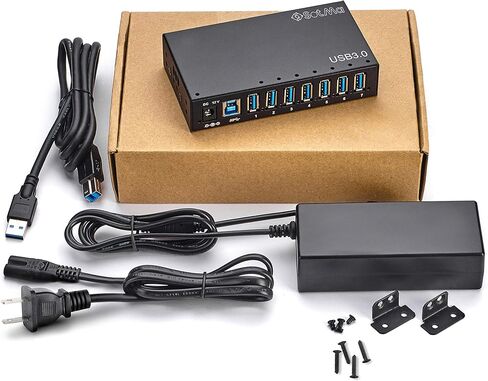 موزع USB 7 منافذ - موزع USB 3.0 يعمل بالطاقة - موزع USB الومنيوم - موزع موزع USB 12 فولت 3 امبير 36 واط محول طاقة in Kuwait