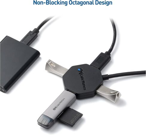 Cable Matters Ultra Mini 4 Port USB C Hub with Long 4 ft Extension Cable Tail (USB C to USB Hub, USB C Hub Long Cord, USB Type C Hub) in Black - Thunderbolt 4 / USB4 / Thunderbolt 3 Port Compatible in Saudi Arabia