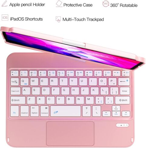 حافظة HOTLIFE iPad Mini 6 مع لوحة مفاتيح، حافظة لوحة مفاتيح تعمل باللمس لجهاز iPad Mini الجيل السادس 2021 مقاس 8.3 بوصة، غطاء واقٍ قابل للدوران 360 درجة - رفيع وواقي لجهاز iPad Mini (الجيل السادس 2021) اللوحي in Kuwait