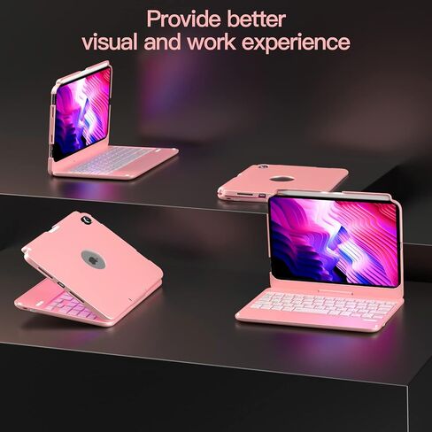حافظة HOTLIFE iPad Mini 6 مع لوحة مفاتيح، حافظة لوحة مفاتيح تعمل باللمس لجهاز iPad Mini الجيل السادس 2021 مقاس 8.3 بوصة، غطاء واقٍ قابل للدوران 360 درجة - رفيع وواقي لجهاز iPad Mini (الجيل السادس 2021) اللوحي in Kuwait