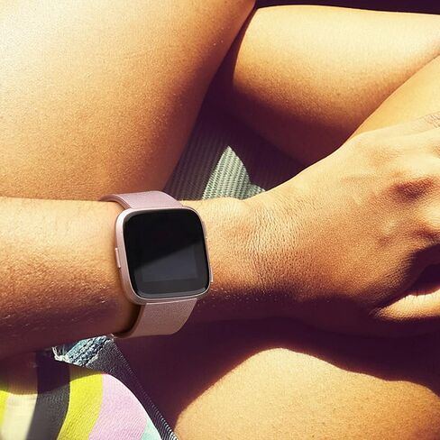 Mugust Sport Bands Compatible with Fitbit Versa 2 / Fitbit Versa/Versa Lite/Versa SE, Classic Soft Silicone Replacement Wristbands Straps for Fitbit Versa 2 Smart Watch Women Men (Small,Light Pink) in Kuwait