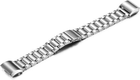 سوار معصم Fitbit Charge 2، سوار ساعة ذكي بديل من الفولاذ المقاوم للصدأ مع مشبك قابل للطي بزر مزدوج لـ Fitbit Charge 2 (فضي + ذهبي) in Kuwait