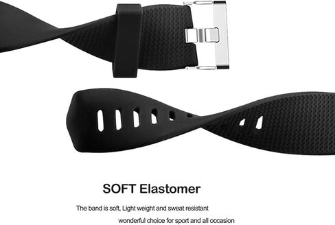 4 قطع من أساور Fitbit Charge 2، أساور معصم رياضية من السيليكون للياقة البدنية للنساء والرجال مقاس كبير (أسود + أزرق داكن + رمادي داكن + أزرق داكن) in Kuwait