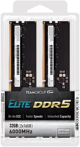 مجموعة TEAMGROUP Elite DDR5 64 جيجابايت (2 × 32 جيجابايت) 4800 ميجاهرتز (PC5-38400) CL40 غير ECC غير مخزنة 1.1 فولت UDIMM 288 Pin PC PC وحدة ذاكرة سطح المكتب ترقية ذاكرة الوصول العشوائي - TED564G4800C40DC01 in Kuwait