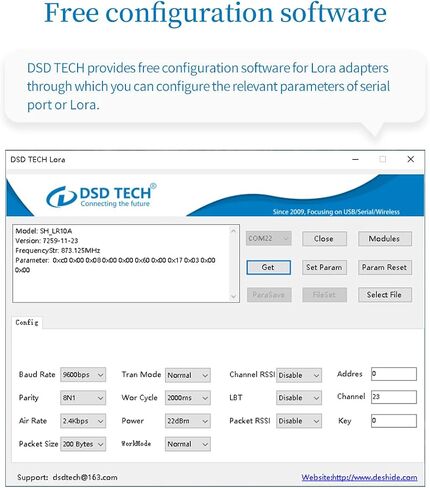 DSD TECH Lora Module SH-B50L RS485/232 إلى Lora محول جهاز الإرسال والاستقبال اللاسلكي Lorawan in Saudi Arabia