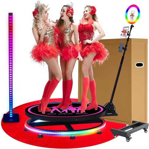 الة تصوير 360 درجة من زانوجي مع بطارية وتطبيق للحفلات، كشك كاميرا بطيئة الحركة 68 سم لشخصين مع بدلة فاخرة وشعار مغناطيسي مخصص، تحكم عن طريق جهاز التحكم عن بعد او التطبيق، 26.8 انش - دولايز in Kuwait