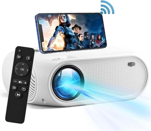 جهاز عرض محمول محمول يعمل بالواي فاي بدقة 1080P للافلام المنزلية والخارجية مع زووم لنظام Android iOS ويندوز PS5 لابتوب تي في ستيك متوافق مع HDMI وUSB وVGA والصوت وبطاقة TF وايه في in Saudi Arabia