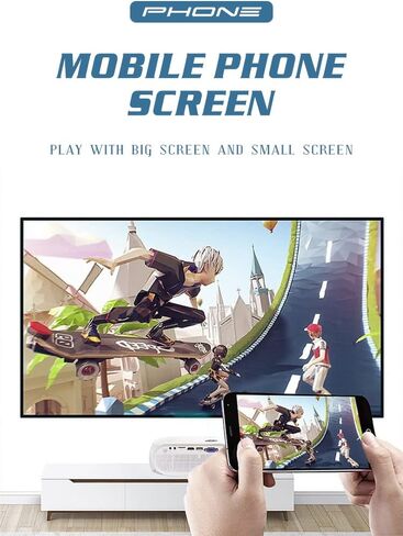 جهاز عرض محمول محمول يعمل بالواي فاي بدقة 1080P للافلام المنزلية والخارجية مع زووم لنظام Android iOS ويندوز PS5 لابتوب تي في ستيك متوافق مع HDMI وUSB وVGA والصوت وبطاقة TF وايه في in Saudi Arabia