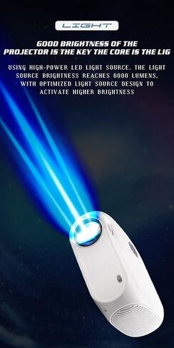 جهاز عرض محمول محمول يعمل بالواي فاي بدقة 1080P للافلام المنزلية والخارجية مع زووم لنظام Android iOS ويندوز PS5 لابتوب تي في ستيك متوافق مع HDMI وUSB وVGA والصوت وبطاقة TF وايه في in Saudi Arabia