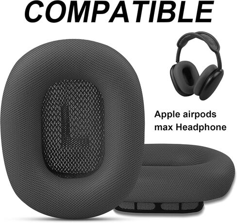 Premium Replacement Ear Cushions for Apple AirPods Max Headphone, Protein Leather Memory Foam Earpads with Excellent Noise Isolation (Black) in Saudi Arabia