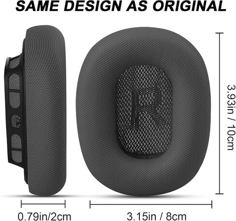 Premium Replacement Ear Cushions for Apple AirPods Max Headphone, Protein Leather Memory Foam Earpads with Excellent Noise Isolation (Black) in Saudi Arabia