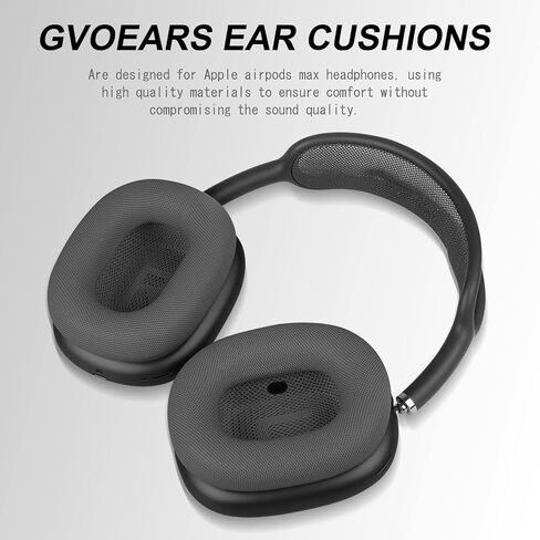 Premium Replacement Ear Cushions for Apple AirPods Max Headphone, Protein Leather Memory Foam Earpads with Excellent Noise Isolation (Black) in Saudi Arabia
