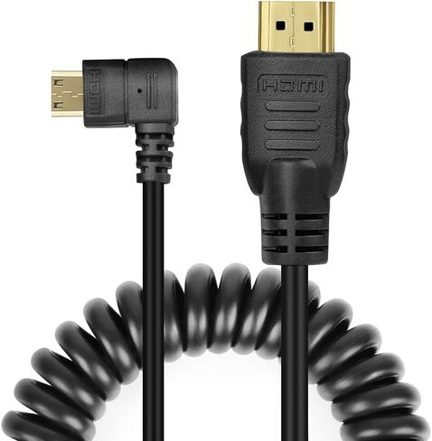 UCEC كابل HDMI صغير ملفوف بزاوية يمين إلى HDMI ذكر يدعم سرعة 3D 1080p إيثرنت وإرجاع الصوت in Saudi Arabia