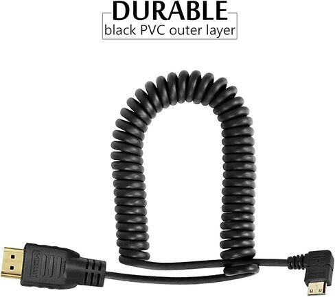 UCEC كابل HDMI صغير ملفوف بزاوية يمين إلى HDMI ذكر يدعم سرعة 3D 1080p إيثرنت وإرجاع الصوت in Saudi Arabia