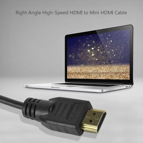 UCEC كابل HDMI صغير ملفوف بزاوية يمين إلى HDMI ذكر يدعم سرعة 3D 1080p إيثرنت وإرجاع الصوت in Saudi Arabia
