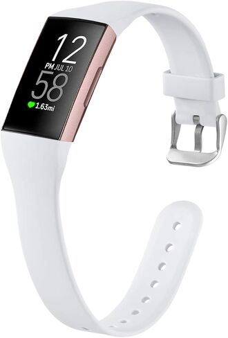 GEAK Compatible with Fitbit Charge 3 Bands for Women Men, Slim Soft Silicone for Fitbit charge 3 Bands/Charge 3 SE/Charge 4 Smart Watch Band, Small Black in Kuwait