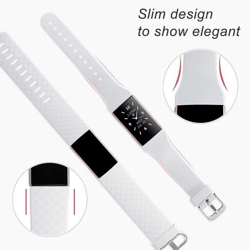 GEAK Compatible with Fitbit Charge 3 Bands for Women Men, Slim Soft Silicone for Fitbit charge 3 Bands/Charge 3 SE/Charge 4 Smart Watch Band, Small Black in Kuwait