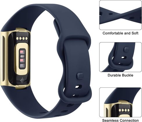 3 Pack Sport Bands Compatible with Fitbit Charge 6 Bands/Fitbit Charge 5 Bands Women Men, Classic Soft Replacement Straps Wristbands for Fitbit Charge 6/5 Advanced Fitness & Health Tracker in Kuwait