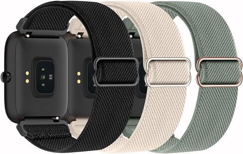 3 Pack Stretchy Nylon Band Compatible with SKG Smart Watch Bands for Women Men, Quick Release Soft Elastic Strap Replacement Wristbands for SKG-V7/SKG V7 Pro Smart Watch in Saudi Arabia