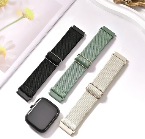 3 Pack Stretchy Nylon Band Compatible with SKG Smart Watch Bands for Women Men, Quick Release Soft Elastic Strap Replacement Wristbands for SKG-V7/SKG V7 Pro Smart Watch in Saudi Arabia