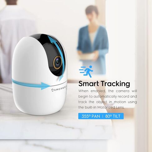 Amcrest 4MP WiFi Camera Indoor Camera, Sound & Baby Monitor, Human & Pet Detection, Motion-Tracking, w/ 2-Way Audio, Phone App, Pan/Tilt Wireless IP, Night Vision, Smart Home ASH41-W in Saudi Arabia