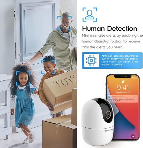 Amcrest 4MP WiFi Camera Indoor Camera, Sound & Baby Monitor, Human & Pet Detection, Motion-Tracking, w/ 2-Way Audio, Phone App, Pan/Tilt Wireless IP, Night Vision, Smart Home ASH41-W in Saudi Arabia