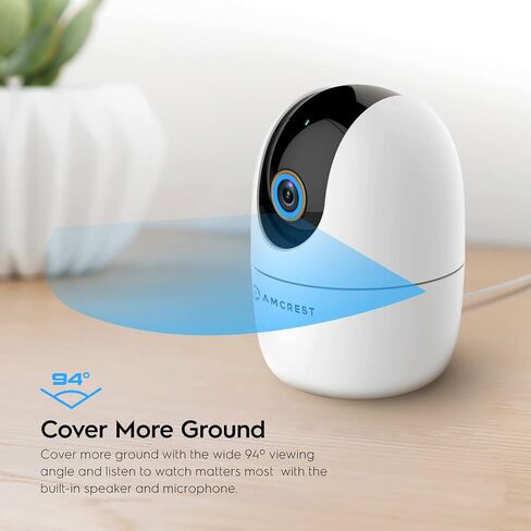 Amcrest 4MP WiFi Camera Indoor Camera, Sound & Baby Monitor, Human & Pet Detection, Motion-Tracking, w/ 2-Way Audio, Phone App, Pan/Tilt Wireless IP, Night Vision, Smart Home ASH41-W in Saudi Arabia