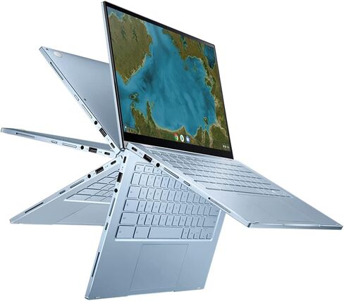 Asus Chromebook Flip C433 شاشة لمس 14 بوصة IPS FHD 2 في 1 (Intel Core M3-8100Y، ذاكرة الوصول العشوائي 8 جيجابايت، 64 جيجابايت eMMC، قلم ستايلس) كمبيوتر محمول قابل للتحويل للمنزل والعمل، كاميرا ويب، 2 × USB-C، قلم IST، نظام تشغيل Chrome (تم تجديده) ) in Kuwait