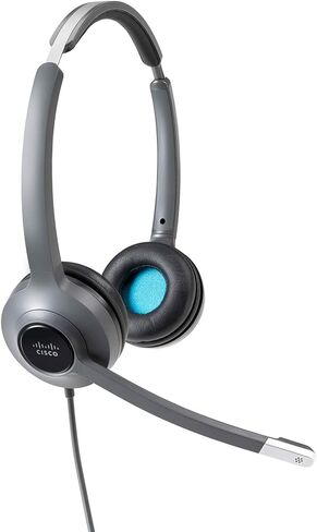 CISCO Headset 522, Wired Dual On-Ear 3.5mm Headset with USB-C Adapter, Charcoal, 2-Year Limited Liability Warranty (CP-HS-W-522-USBC) in Saudi Arabia