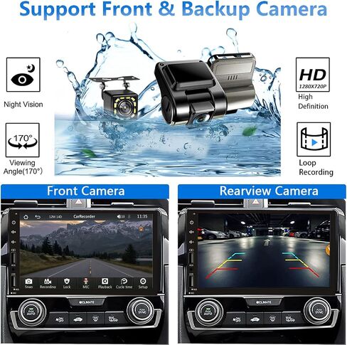 Double Din Car Stereo Radio Support Apple Carplay&Android Auto, 7inch HD Touchscreen Double Din Radio with Bluetooth, Car Audio Receivers, Camera, MirrorLink, FM Radio, 2 USB/TF/AUX/Subwoofer in Kuwait