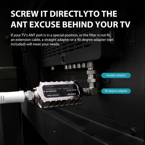 مرشح ANTOP LTE ، 3G / 4G / 5G تنقية إشارة الهوائي الرقمي لهوائي التلفزيون ، نطاق التردد 5-695 ميجا هرتز ، تقليل التداخل من أبراج الهواتف المحمولة ، AT-740 in Kuwait