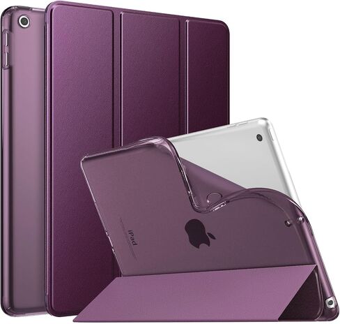 حافظة MoKo تناسب iPad الجديد الجيل التاسع/الثامن/السابع مقاس 10.2 بوصة (2021/2020/2019)، غطاء حامل ذكي خفيف الوزن مع واقي خلفي شفاف من مادة TPU، مع خاصية التنبيه/السكون التلقائي، ذهبي وردي in Kuwait