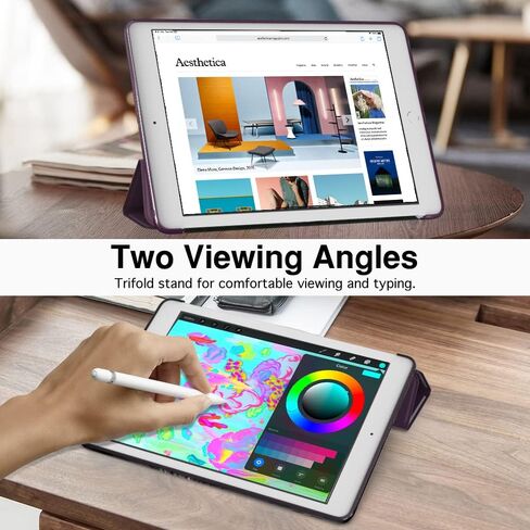 حافظة MoKo تناسب iPad الجديد الجيل التاسع/الثامن/السابع مقاس 10.2 بوصة (2021/2020/2019)، غطاء حامل ذكي خفيف الوزن مع واقي خلفي شفاف من مادة TPU، مع خاصية التنبيه/السكون التلقائي، ذهبي وردي in Kuwait