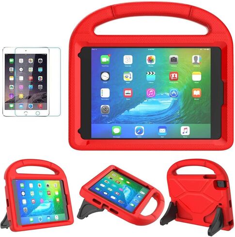 SUPLIK Kids Case for iPad mini 5/4/3/2/1 (7.9"), Durable Shockproof Protective Handle Bumper Stand Cover with 2*Screen Protectors for 7.9 inch Apple iPad mini 5th/4th/3rd/2nd/1st Generation, Blue in Kuwait