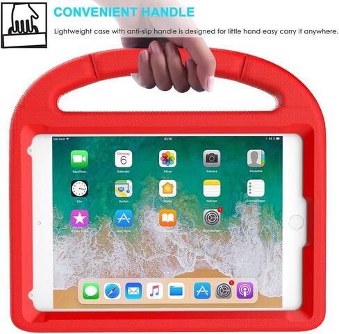 SUPLIK Kids Case for iPad mini 5/4/3/2/1 (7.9"), Durable Shockproof Protective Handle Bumper Stand Cover with 2*Screen Protectors for 7.9 inch Apple iPad mini 5th/4th/3rd/2nd/1st Generation, Blue in Kuwait