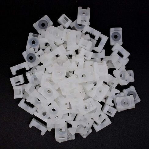 (100 Of Pack) Black 4.5mm Cable Tie Mount Base Saddle Type Mount Screw Wire Bundle Base Holder Width Cable Large Size 0.6 inch in Saudi Arabia