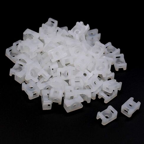 (100 Of Pack) Black 4.5mm Cable Tie Mount Base Saddle Type Mount Screw Wire Bundle Base Holder Width Cable Large Size 0.6 inch in Saudi Arabia
