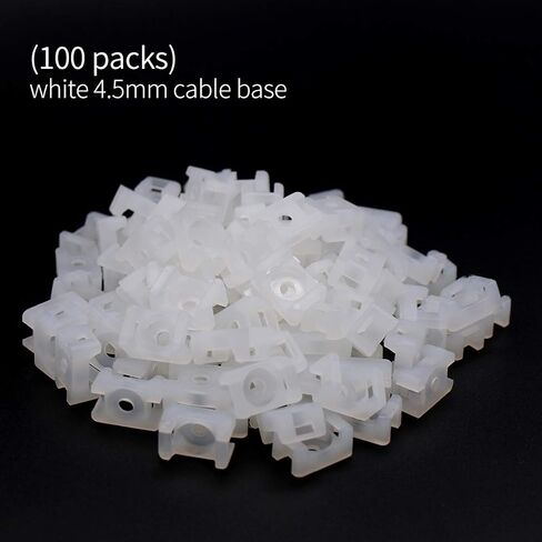 (100 Of Pack) Black 4.5mm Cable Tie Mount Base Saddle Type Mount Screw Wire Bundle Base Holder Width Cable Large Size 0.6 inch in Saudi Arabia