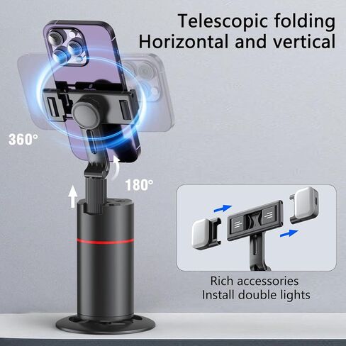 2023 Auto Face Tracking Phone Holder Foldable & AFARER 360° Rotation face Tracking Tripod Phone Mount, Face Body Rotating Gesture Control, Upgraded Moving Tripod 180°fold for Vlog, Tiktok, Video Call in Kuwait
