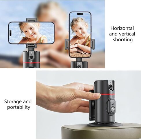 2023 Auto Face Tracking Phone Holder Foldable & AFARER 360° Rotation face Tracking Tripod Phone Mount, Face Body Rotating Gesture Control, Upgraded Moving Tripod 180°fold for Vlog, Tiktok, Video Call in Kuwait
