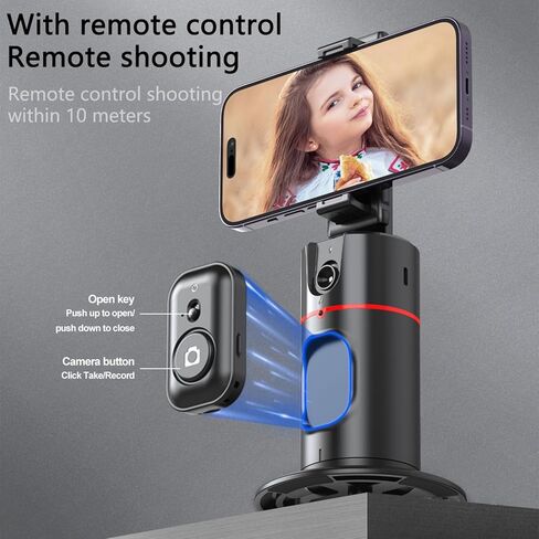 2023 Auto Face Tracking Phone Holder Foldable & AFARER 360° Rotation face Tracking Tripod Phone Mount, Face Body Rotating Gesture Control, Upgraded Moving Tripod 180°fold for Vlog, Tiktok, Video Call in Kuwait