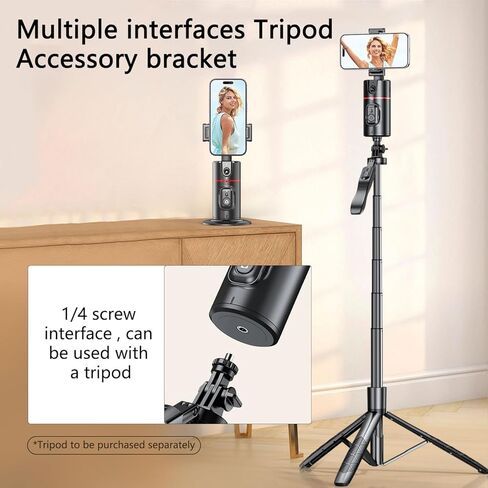 2023 Auto Face Tracking Phone Holder Foldable & AFARER 360° Rotation face Tracking Tripod Phone Mount, Face Body Rotating Gesture Control, Upgraded Moving Tripod 180°fold for Vlog, Tiktok, Video Call in Kuwait